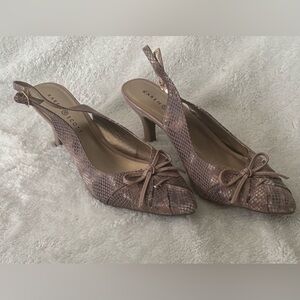 Karen Scott Snakeskin Pattern Slingback Heels